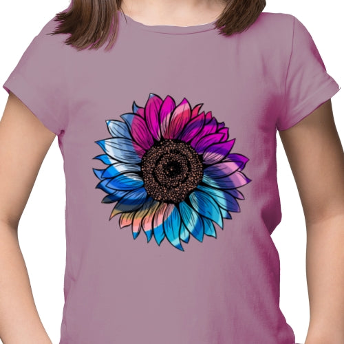 Color Swirl Sunflower DTF