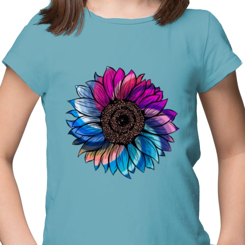 Color Swirl Sunflower DTF