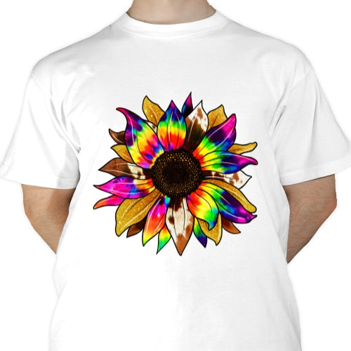 Cow Hide Tie Dye Sunflower Sublimation