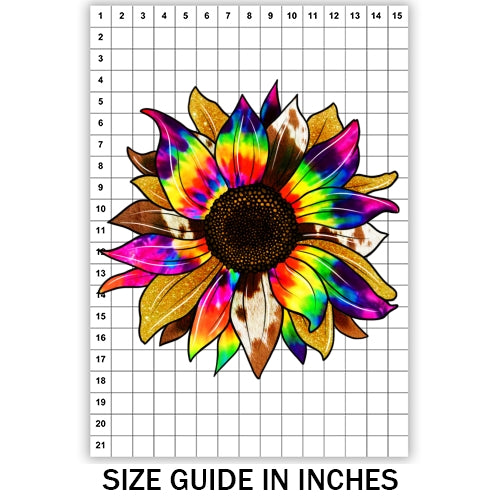 Cow Hide Tie Dye Sunflower Sublimation