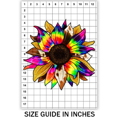 Cow Hide Tie Dye Sunflower Sublimation