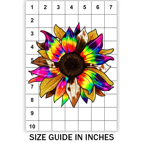 Cow Hide Tie Dye Sunflower Sublimation