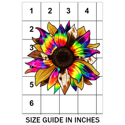 Cow Hide Tie Dye Sunflower Sublimation