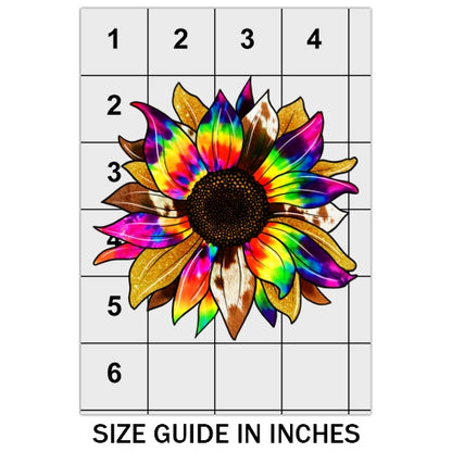 Cow Hide Tie Dye Sunflower DTF