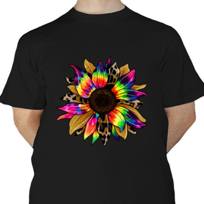 Tie Dye Leopard Sunflower DTF