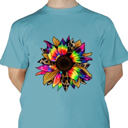 Tie Dye Leopard Sunflower DTF