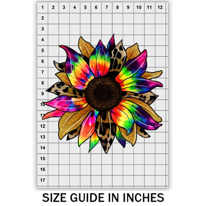 Tie Dye Leopard Sunflower DTF