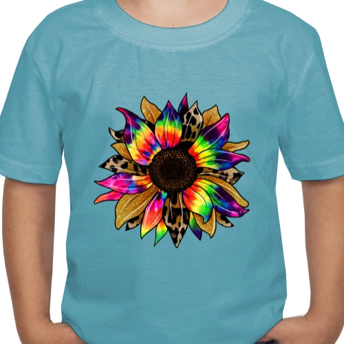 Tie Dye Leopard Sunflower DTF