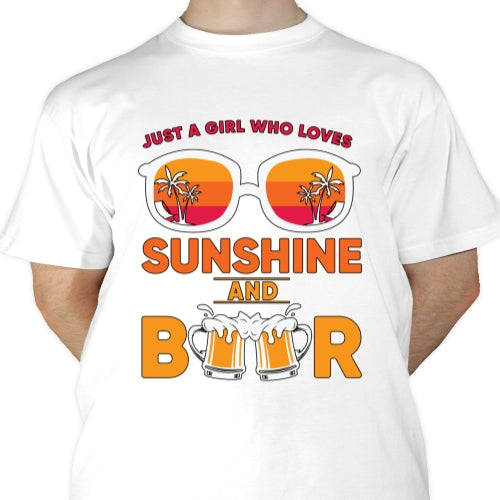 Girl Loves Sunshine And Beer Sublimation