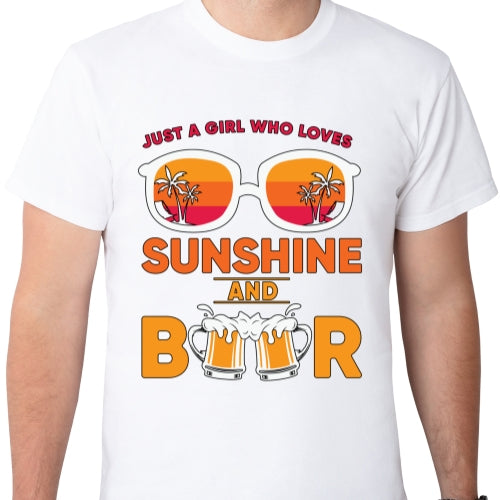 Girl Loves Sunshine And Beer Sublimation