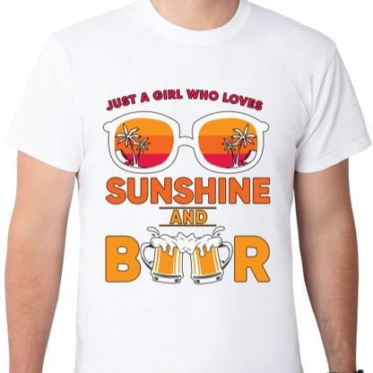 Girl Loves Sunshine And Beer Sublimation