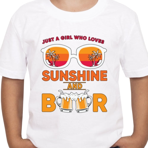 Girl Loves Sunshine And Beer Sublimation