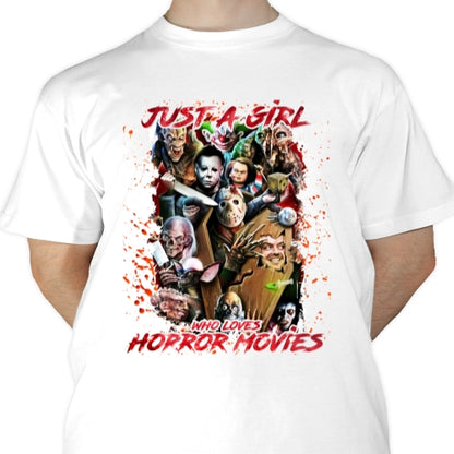 Just A Girl Who Loves Horror Movies Sublimation