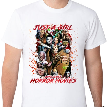 Just A Girl Who Loves Horror Movies Sublimation