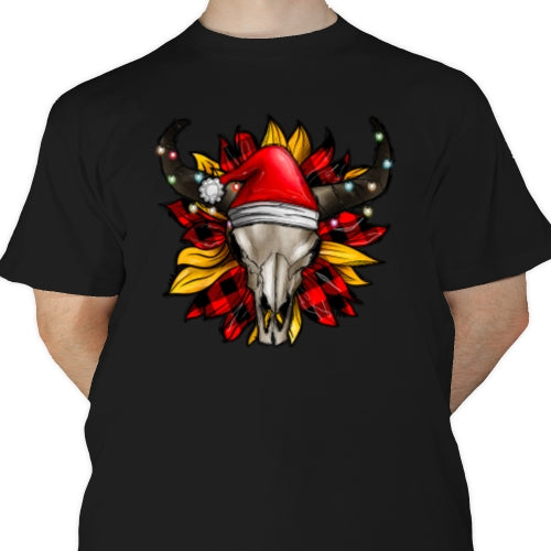 Christmas Sunflower Skull DTF