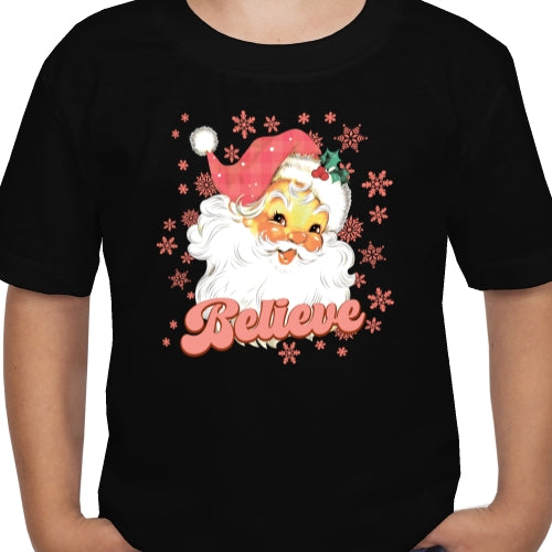 Pink Santa Claus Believe DTF