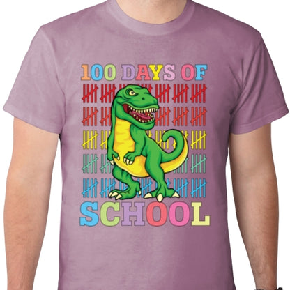 100 Days Of School Dino DTF