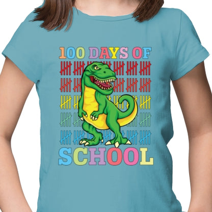 100 Days Of School Dino DTF