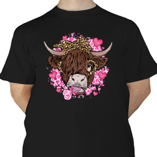 Valentine Highland Cow DTF