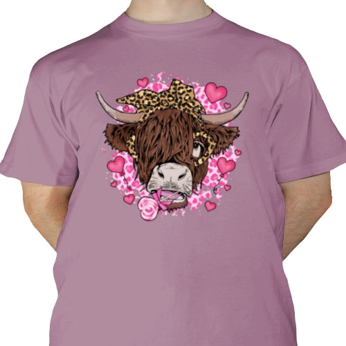 Valentine Highland Cow DTF