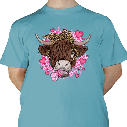 Valentine Highland Cow DTF