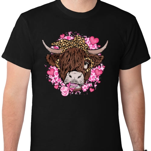 Valentine Highland Cow DTF