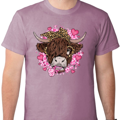 Valentine Highland Cow DTF