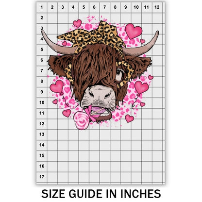 Valentine Highland Cow DTF