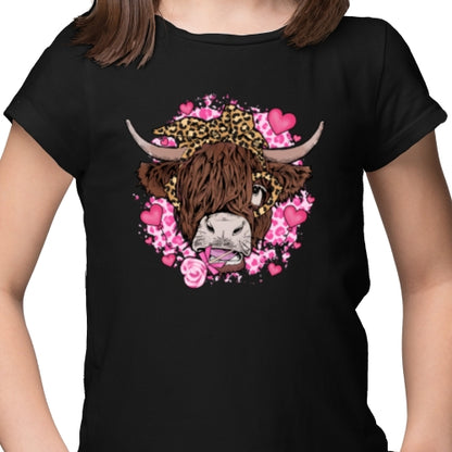 Valentine Highland Cow DTF