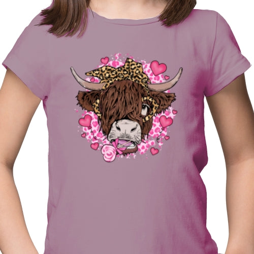 Valentine Highland Cow DTF