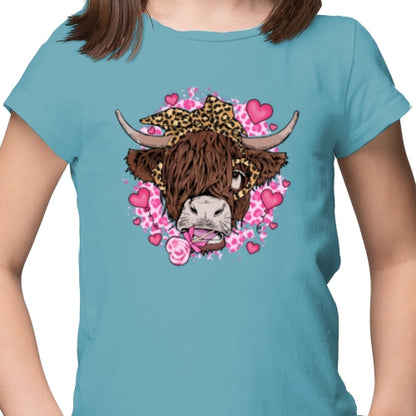 Valentine Highland Cow DTF