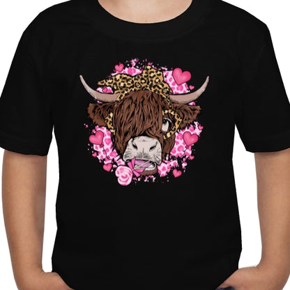 Valentine Highland Cow DTF