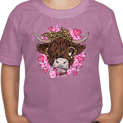 Valentine Highland Cow DTF