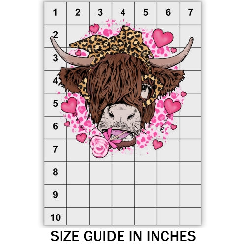 Valentine Highland Cow DTF