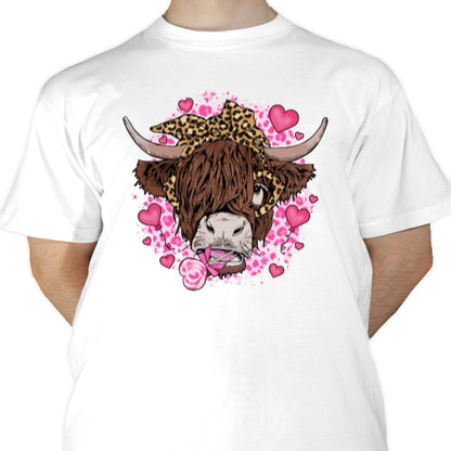 Valentine Highland Cow Sublimation