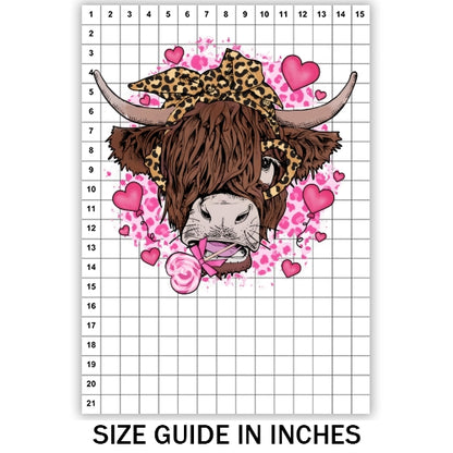 Valentine Highland Cow Sublimation