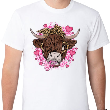 Valentine Highland Cow Sublimation