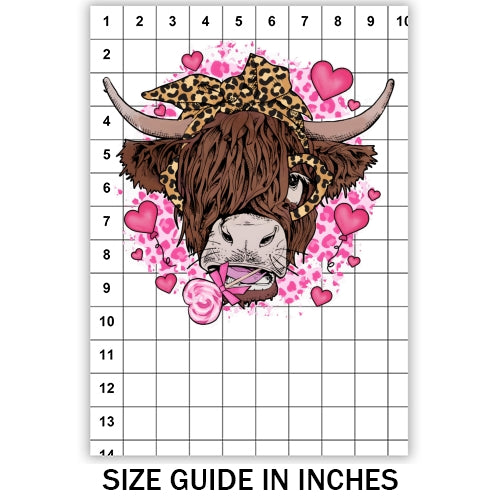 Valentine Highland Cow Sublimation