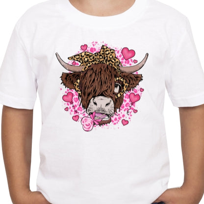 Valentine Highland Cow Sublimation