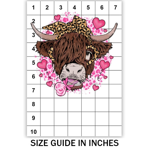 Valentine Highland Cow Sublimation