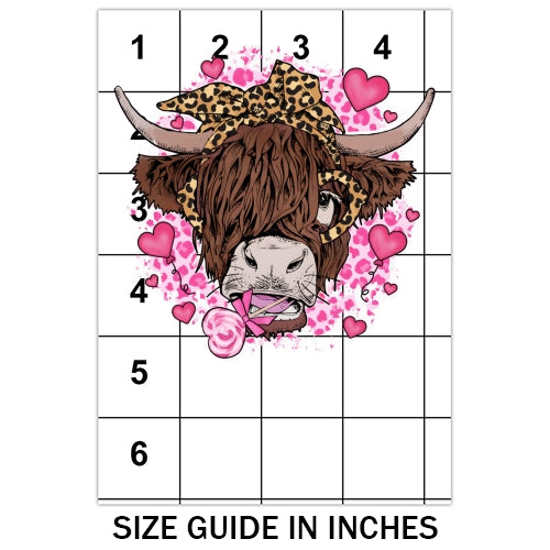 Valentine Highland Cow Sublimation