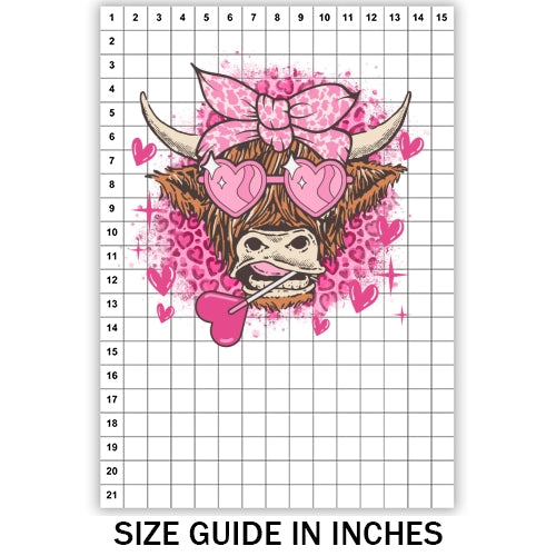 Highland Cow Pink Lolipop Sublimation