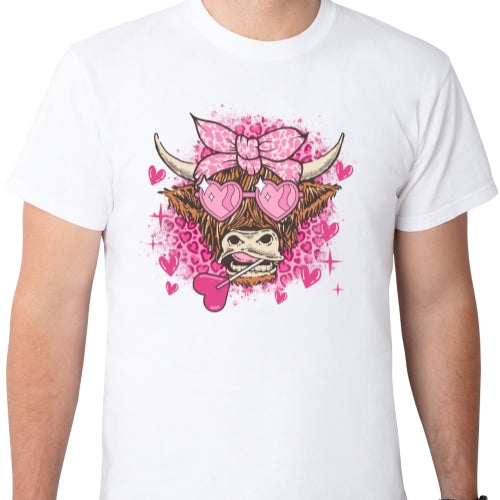 Highland Cow Pink Lolipop Sublimation