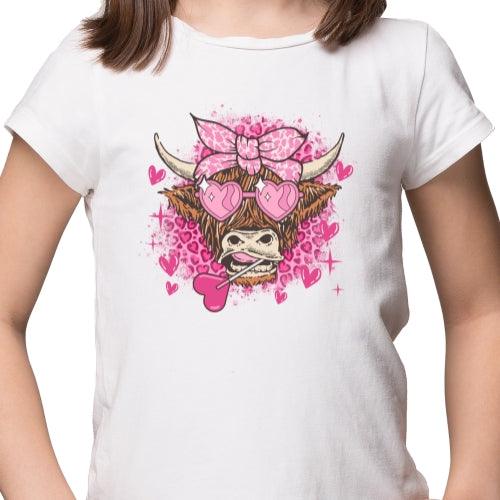 Highland Cow Pink Lolipop Sublimation