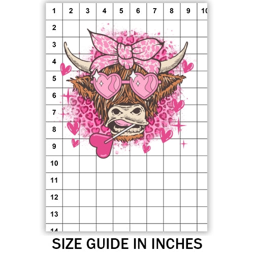 Highland Cow Pink Lolipop Sublimation