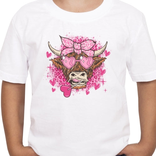 Highland Cow Pink Lolipop Sublimation