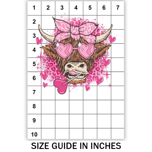 Highland Cow Pink Lolipop Sublimation