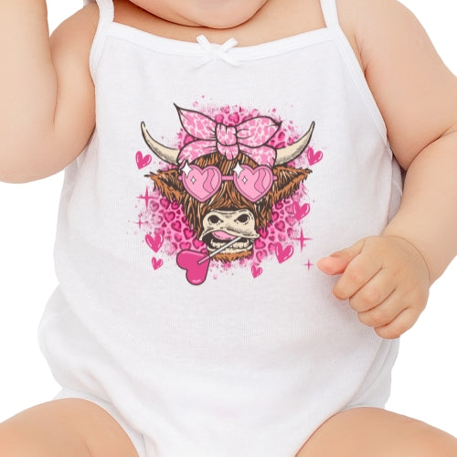 Highland Cow Pink Lolipop Sublimation