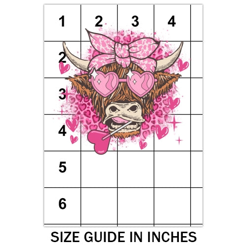 Highland Cow Pink Lolipop Sublimation