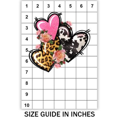 Pink Cowhide Hearts Sublimation